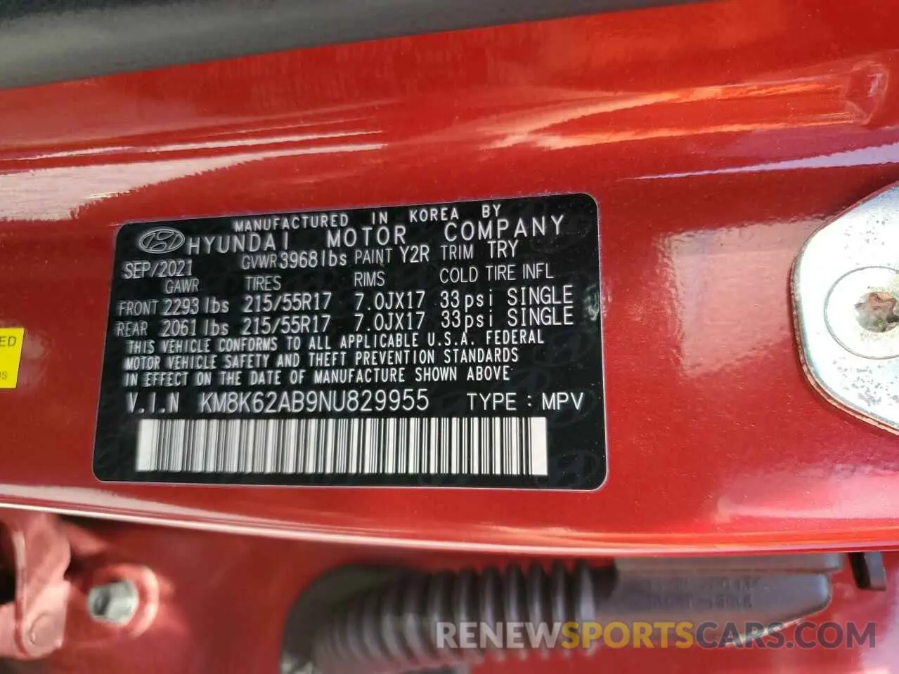 14 Фотография поврежденного автомобиля KM8K62AB9NU829955 HYUNDAI KONA 2022