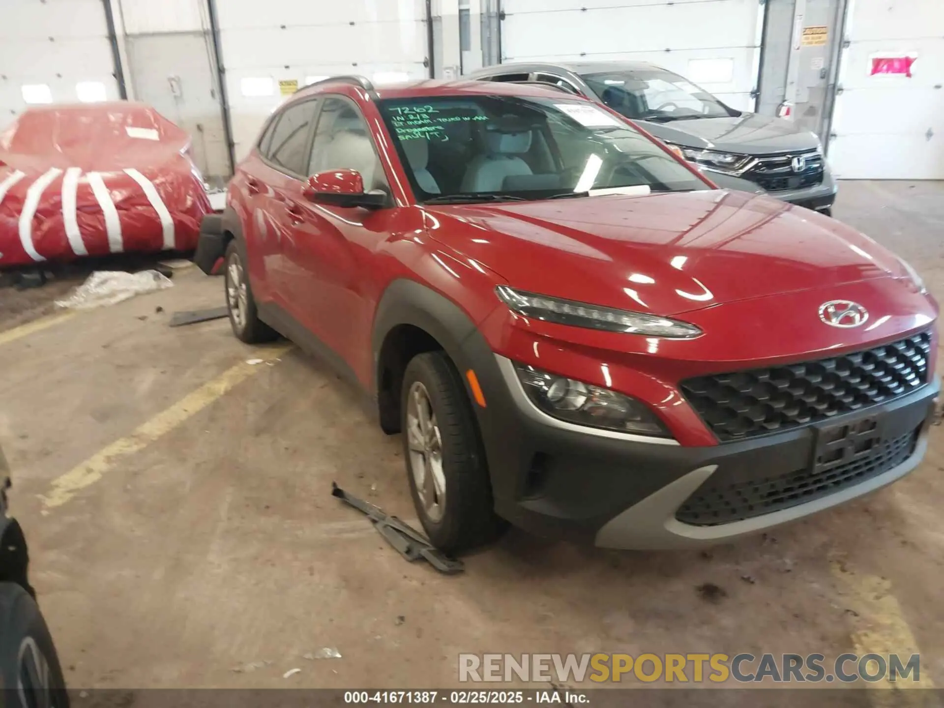 1 Photograph of a damaged car KM8K6CABXNU873386 HYUNDAI KONA 2022