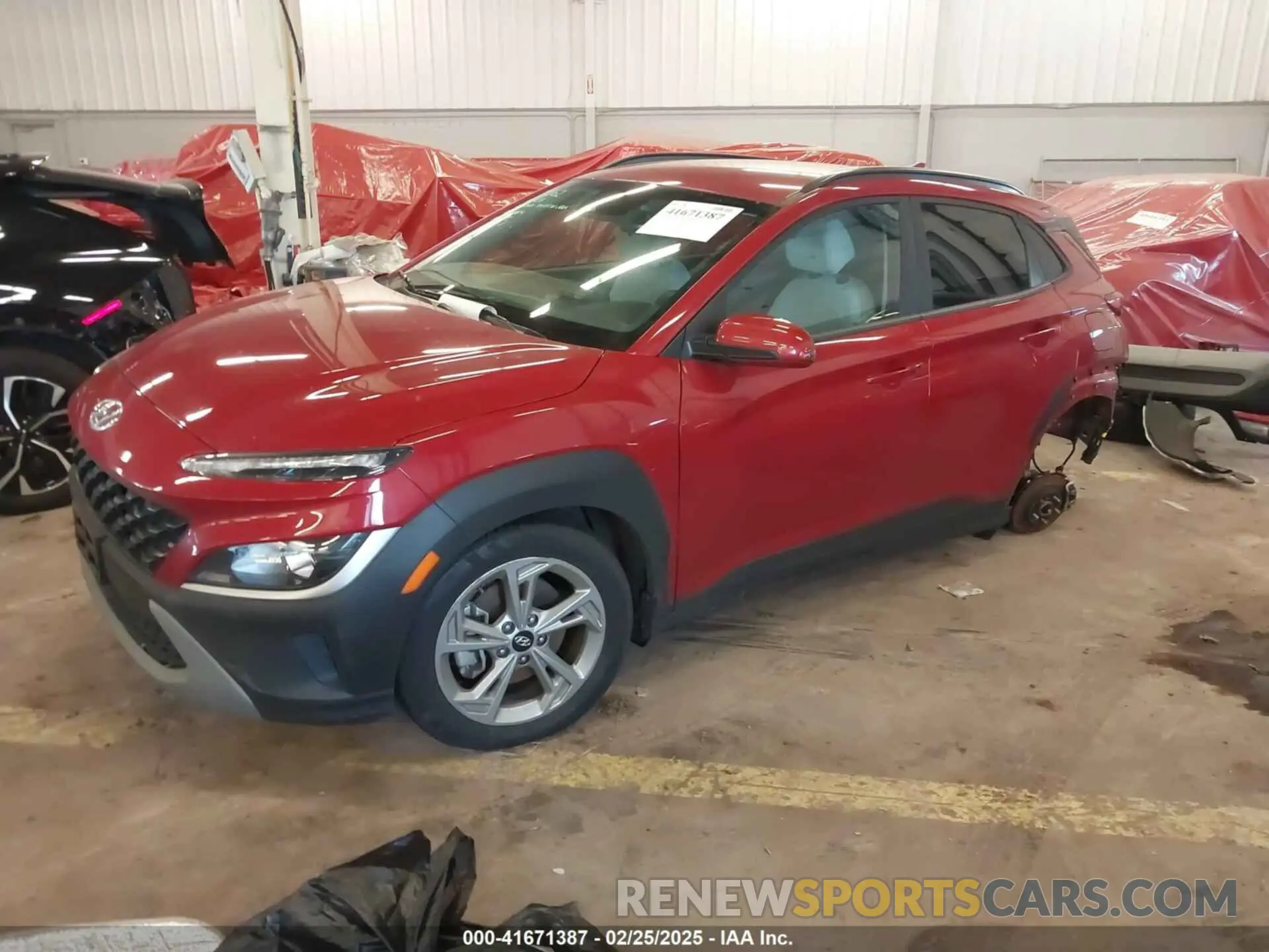 2 Photograph of a damaged car KM8K6CABXNU873386 HYUNDAI KONA 2022