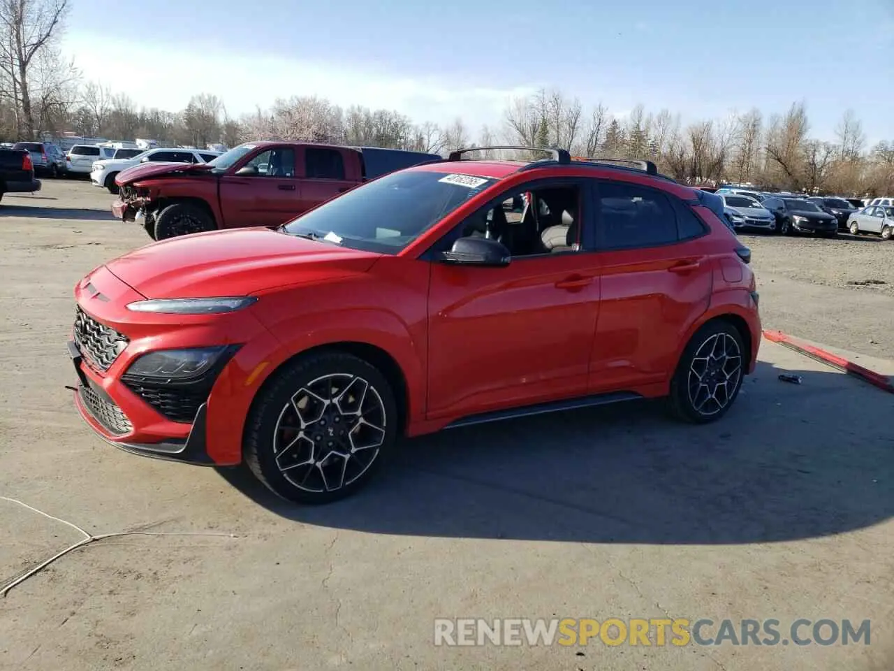 1 Photograph of a damaged car KM8KH3AC2NU002470 HYUNDAI KONA 2022