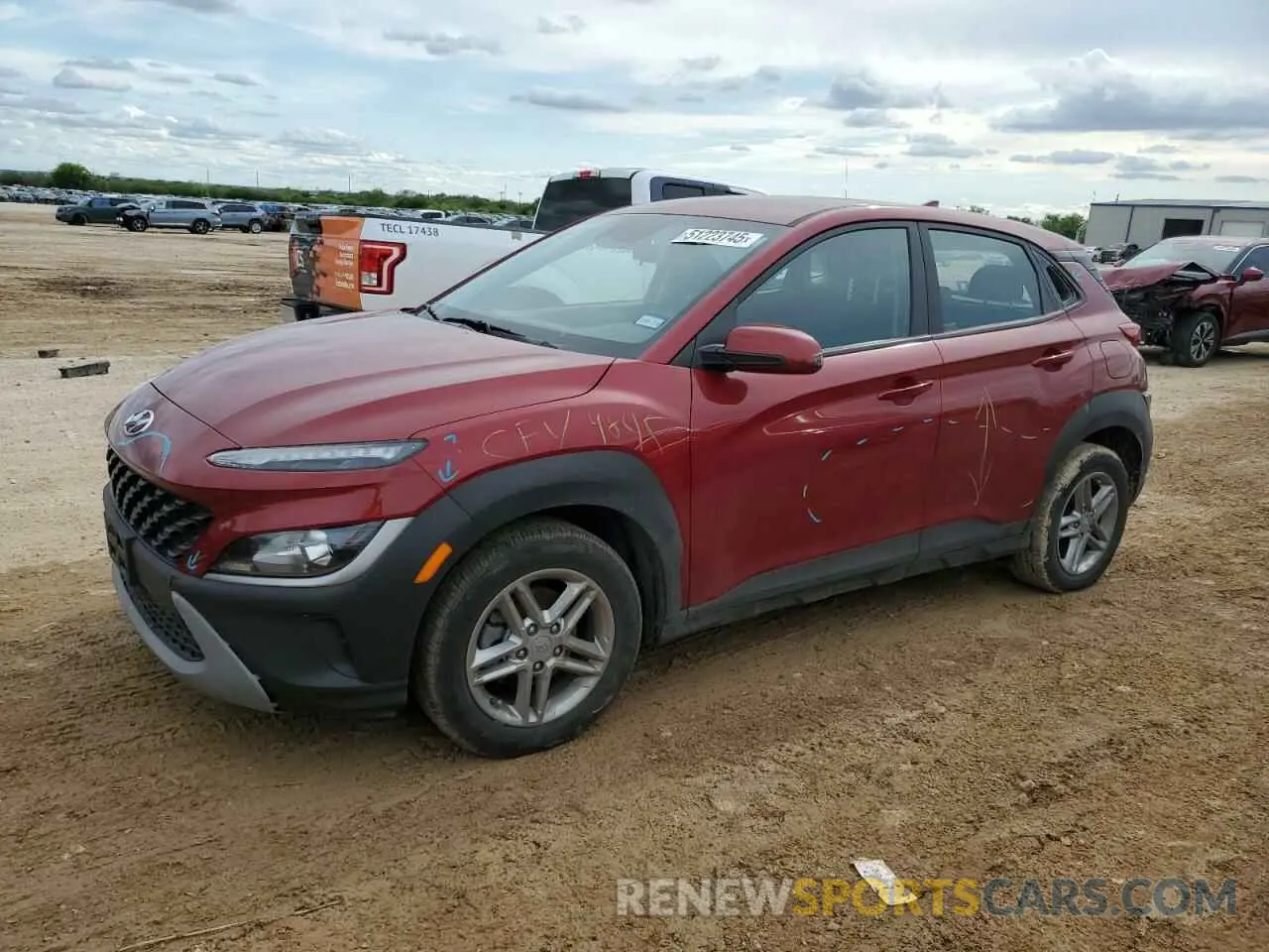 1 Photograph of a damaged car KM8K22AB7PU025782 HYUNDAI KONA 2023