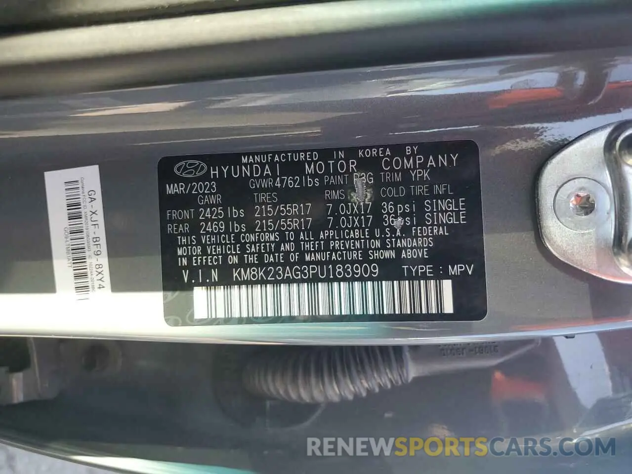 12 Photograph of a damaged car KM8K23AG3PU183909 HYUNDAI KONA 2023