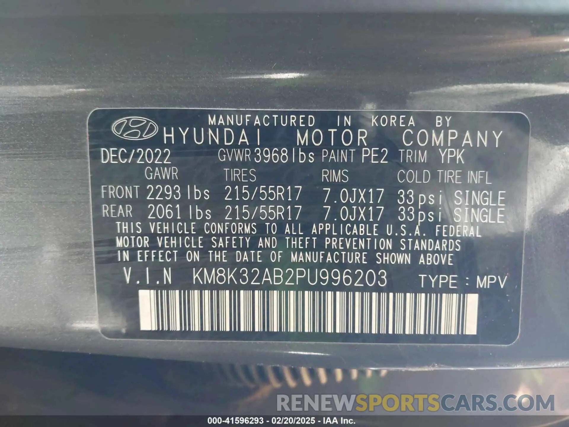 9 Photograph of a damaged car KM8K32AB2PU996203 HYUNDAI KONA 2023