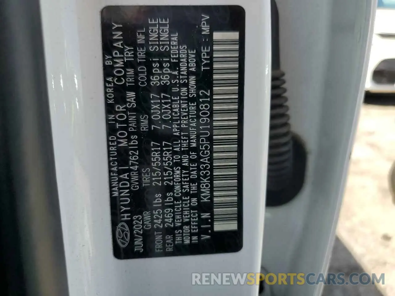 13 Photograph of a damaged car KM8K33AG5PU190812 HYUNDAI KONA 2023