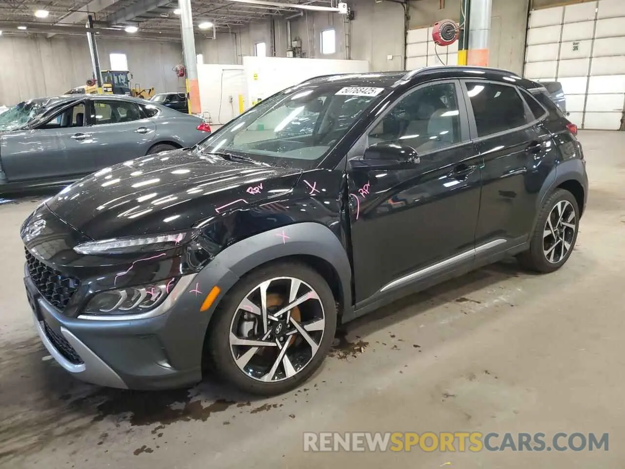 1 Photograph of a damaged car KM8K5CA35PU045602 HYUNDAI KONA 2023