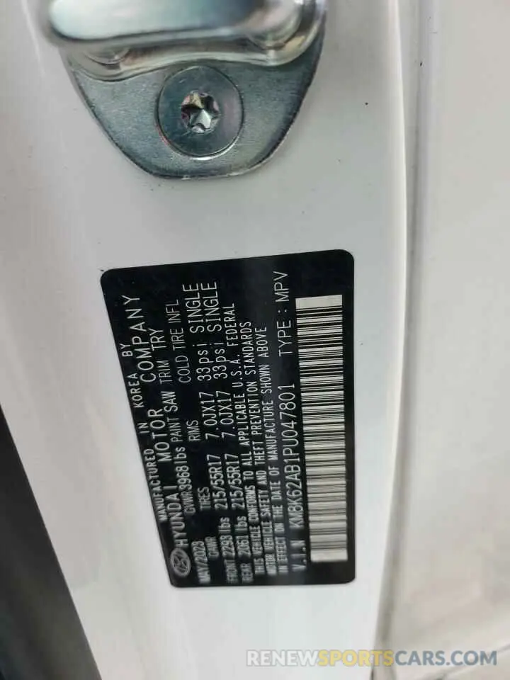 13 Photograph of a damaged car KM8K62AB1PU047801 HYUNDAI KONA 2023