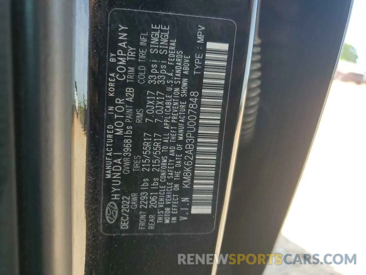 13 Photograph of a damaged car KM8K62AB3PU007848 HYUNDAI KONA 2023