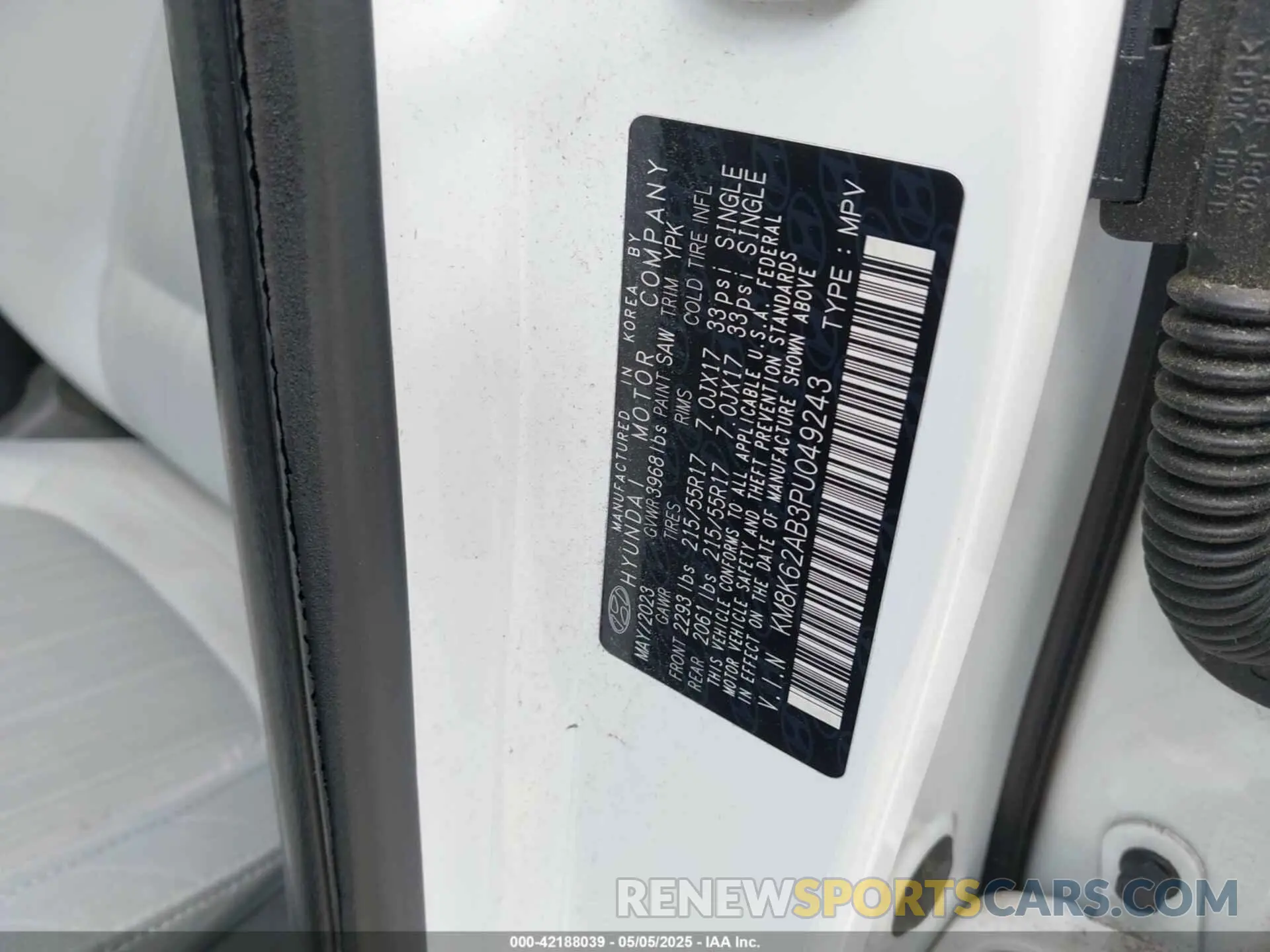 9 Photograph of a damaged car KM8K62AB3PU049243 HYUNDAI KONA 2023