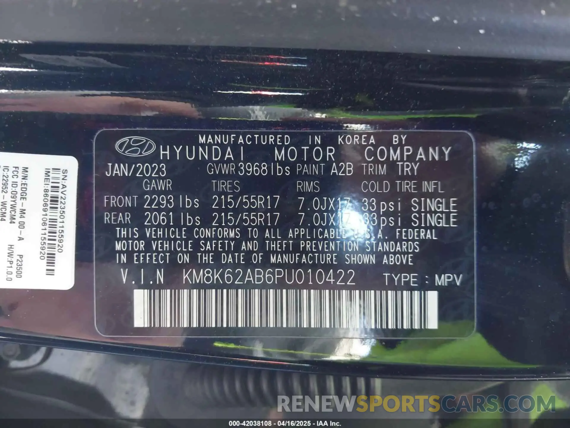 9 Photograph of a damaged car KM8K62AB6PU010422 HYUNDAI KONA 2023