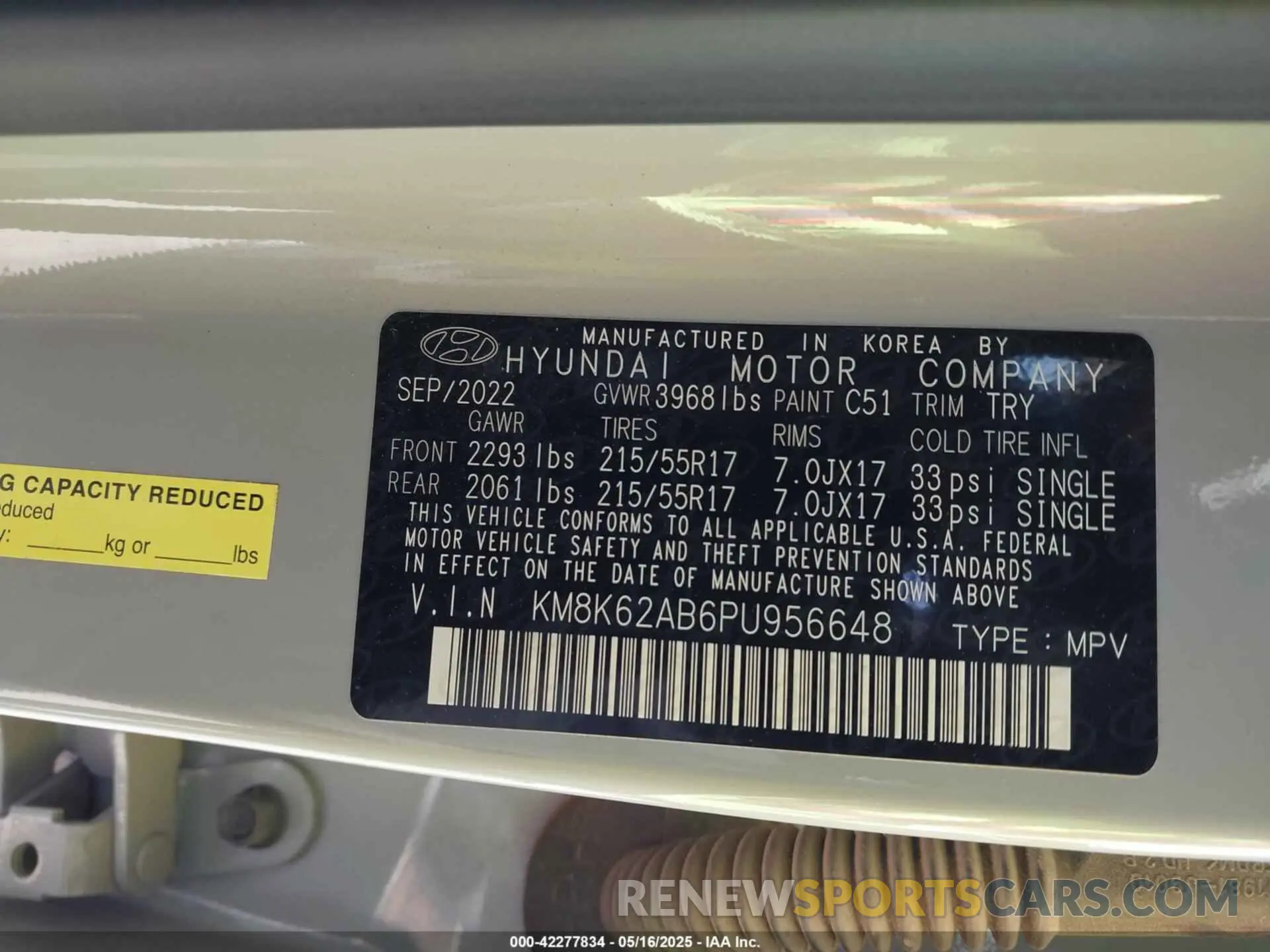 9 Фотография поврежденного автомобиля KM8K62AB6PU956648 HYUNDAI KONA 2023