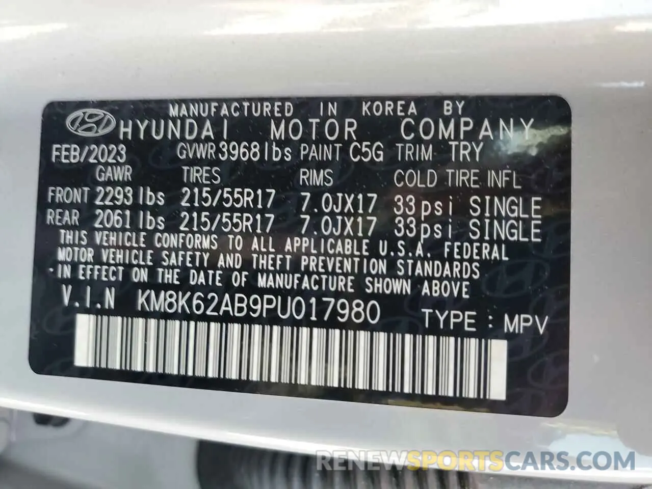 14 Фотография поврежденного автомобиля KM8K62AB9PU017980 HYUNDAI KONA 2023