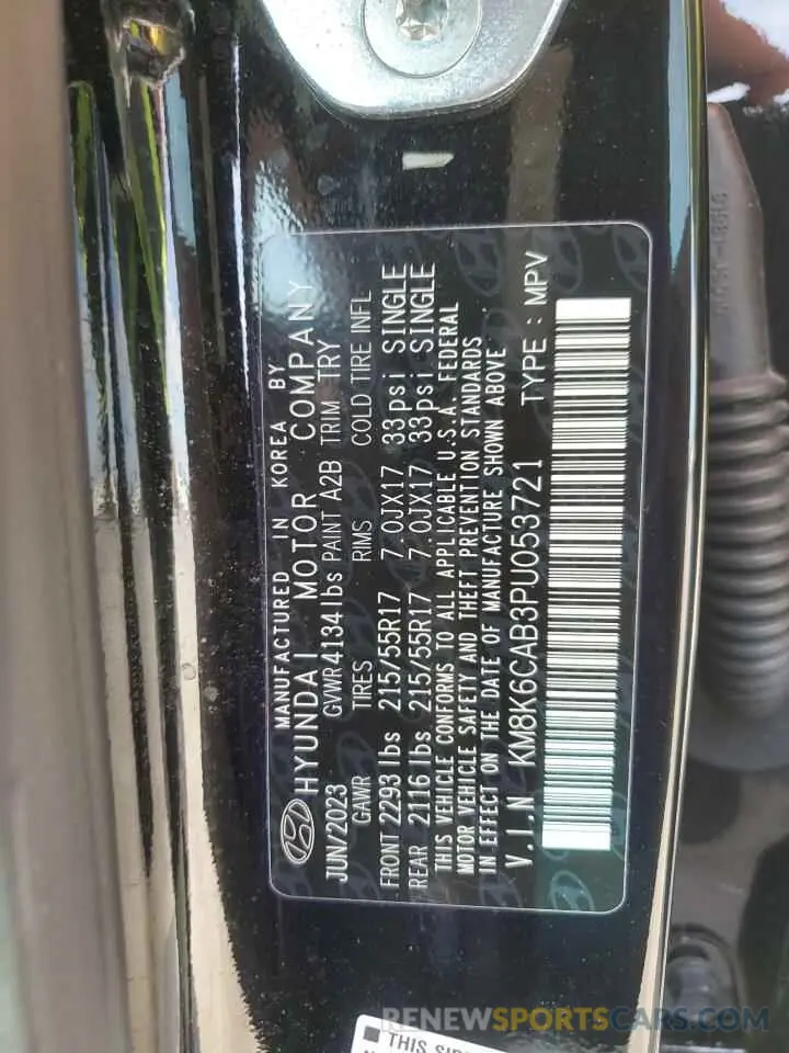 13 Photograph of a damaged car KM8K6CAB3PU053721 HYUNDAI KONA 2023
