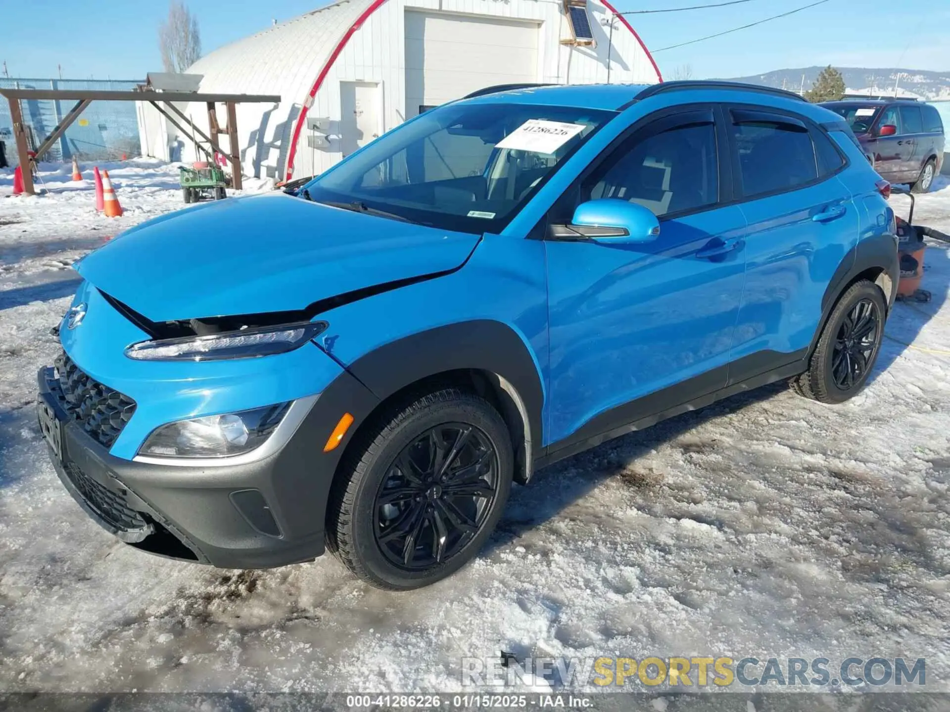 2 Photograph of a damaged car KM8K6CAB3PU956256 HYUNDAI KONA 2023