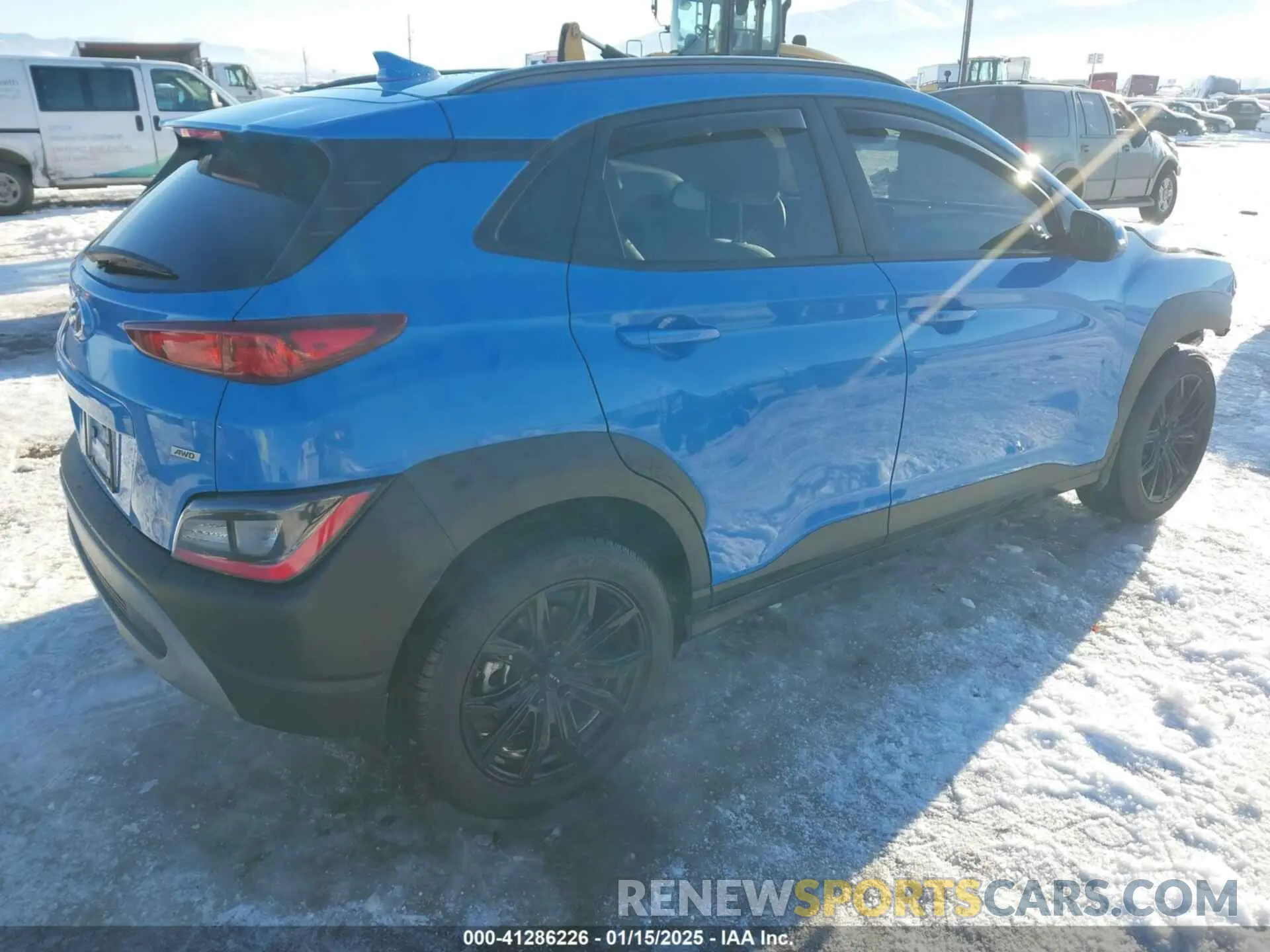 4 Photograph of a damaged car KM8K6CAB3PU956256 HYUNDAI KONA 2023