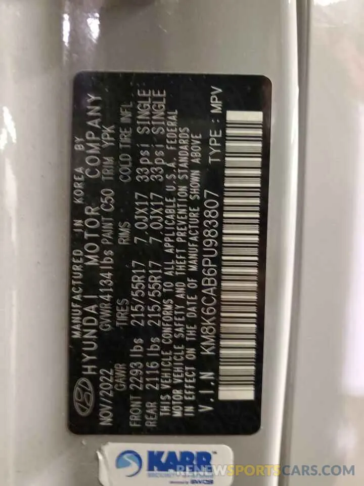 14 Photograph of a damaged car KM8K6CAB6PU983807 HYUNDAI KONA 2023