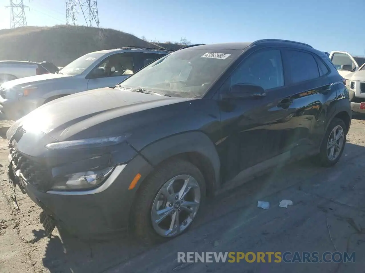 1 Photograph of a damaged car KM8K6CAB7PU929397 HYUNDAI KONA 2023