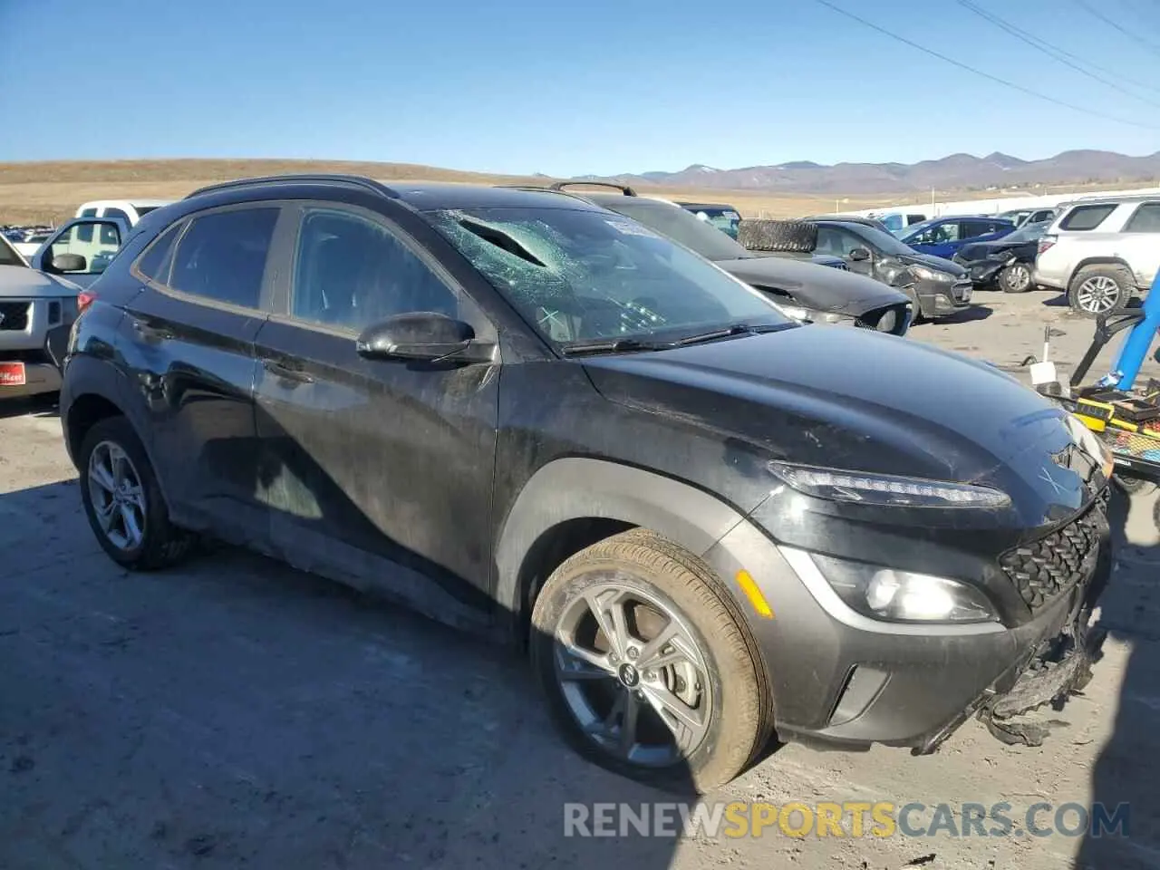 4 Photograph of a damaged car KM8K6CAB7PU929397 HYUNDAI KONA 2023