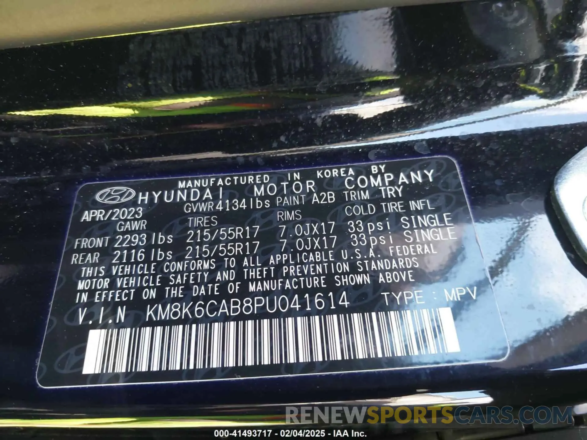 9 Фотография поврежденного автомобиля KM8K6CAB8PU041614 HYUNDAI KONA 2023