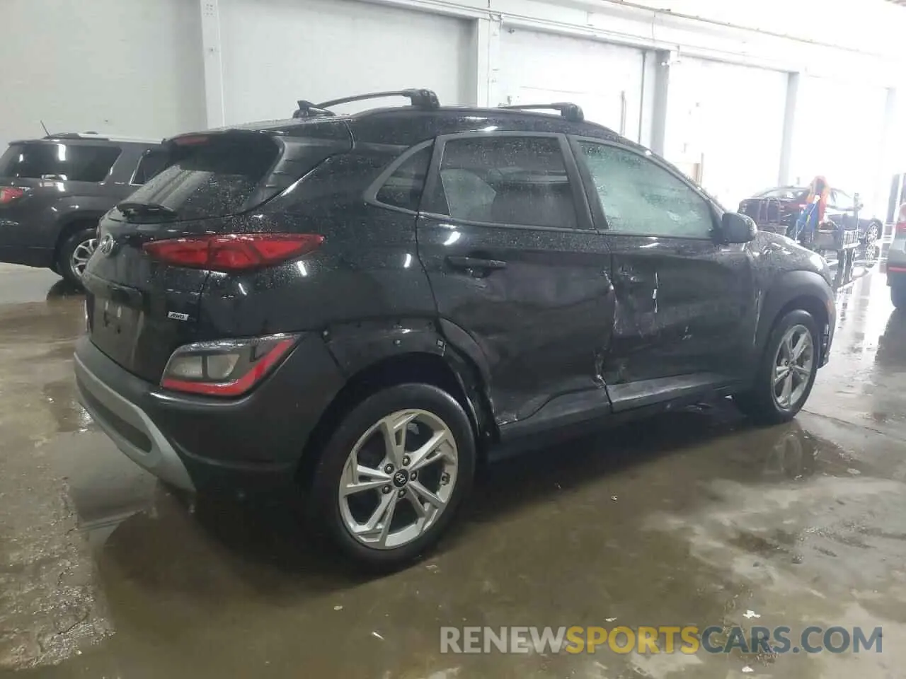 3 Photograph of a damaged car KM8K6CAB9PU946671 HYUNDAI KONA 2023