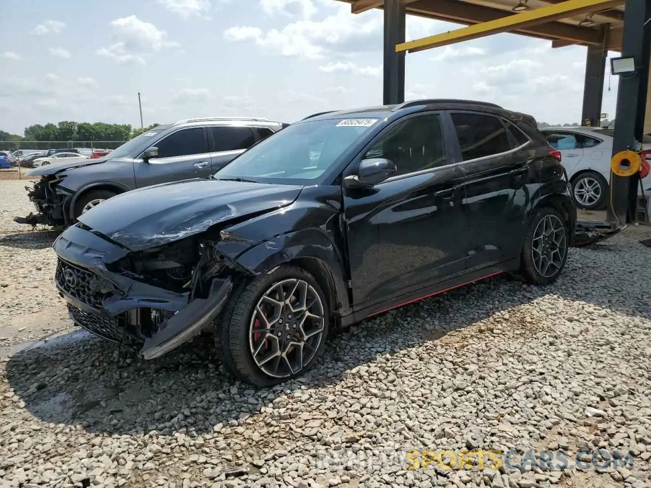 1 Photograph of a damaged car KM8KH3AC6PU008064 HYUNDAI KONA 2023
