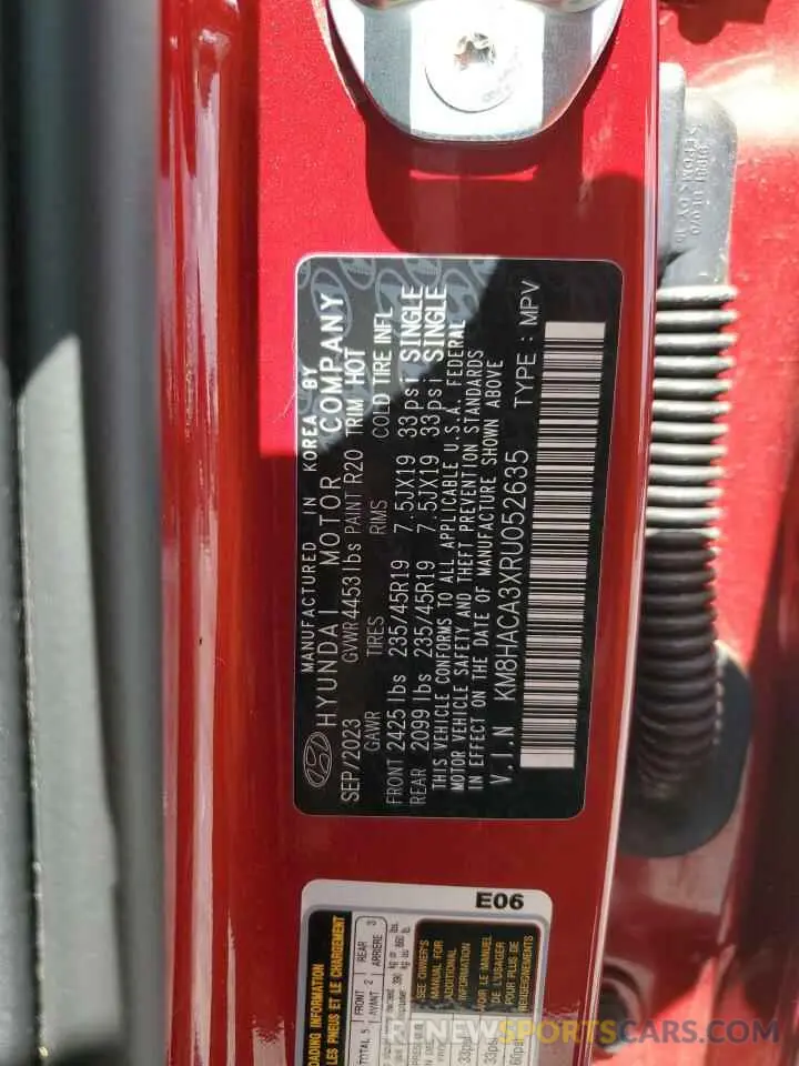 13 Photograph of a damaged car KM8HACA3XRU052635 HYUNDAI KONA 2024