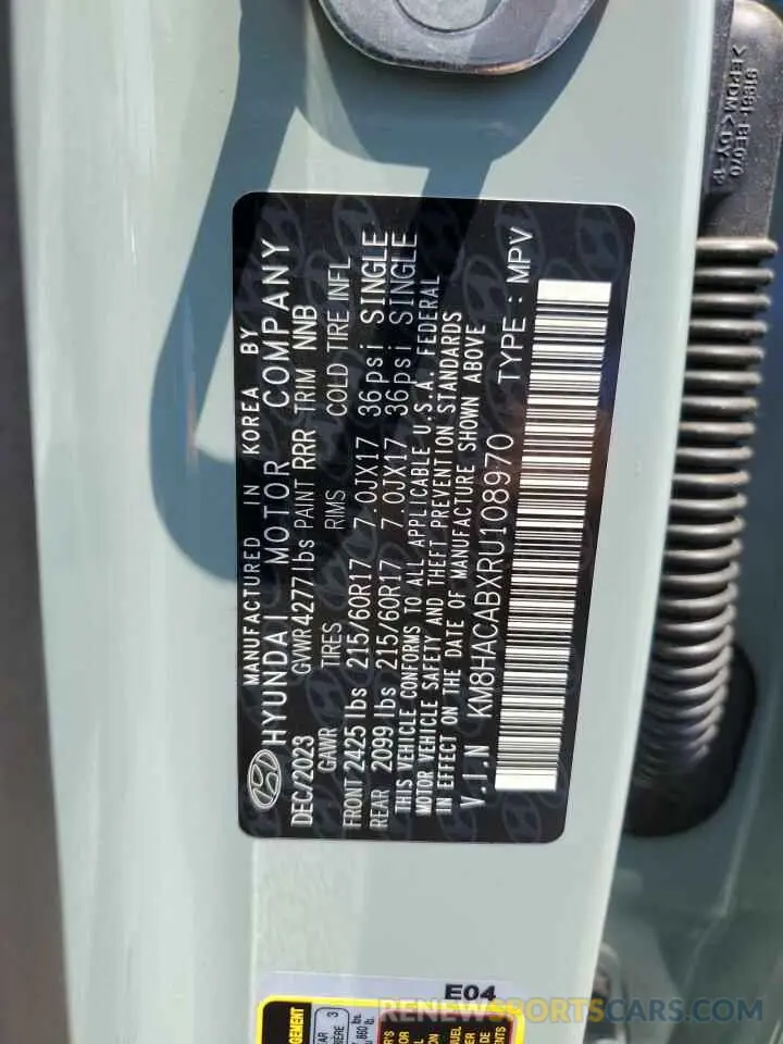 14 Фотография поврежденного автомобиля KM8HACABXRU108970 HYUNDAI KONA 2024