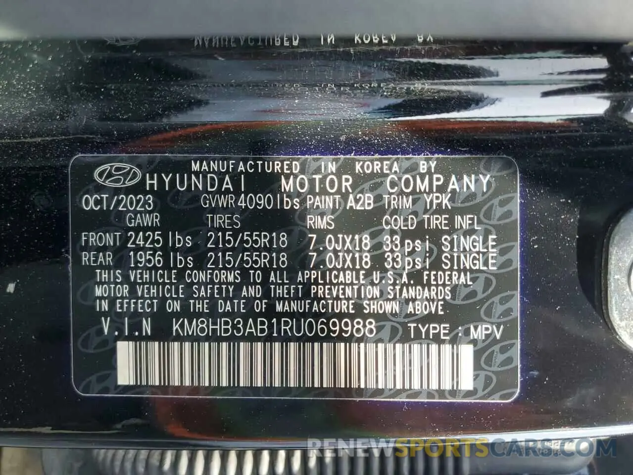 12 Фотография поврежденного автомобиля KM8HB3AB1RU069988 HYUNDAI KONA 2024