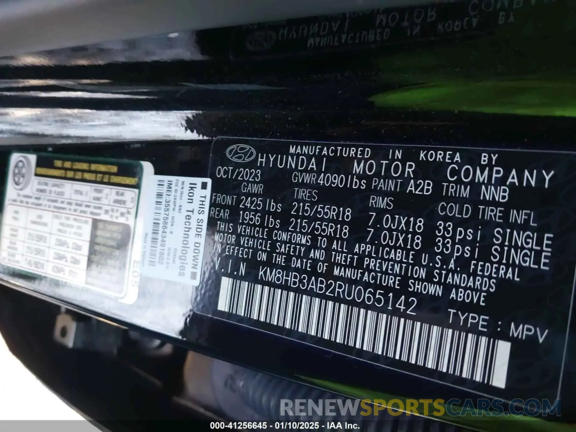9 Фотография поврежденного автомобиля KM8HB3AB2RU065142 HYUNDAI KONA 2024