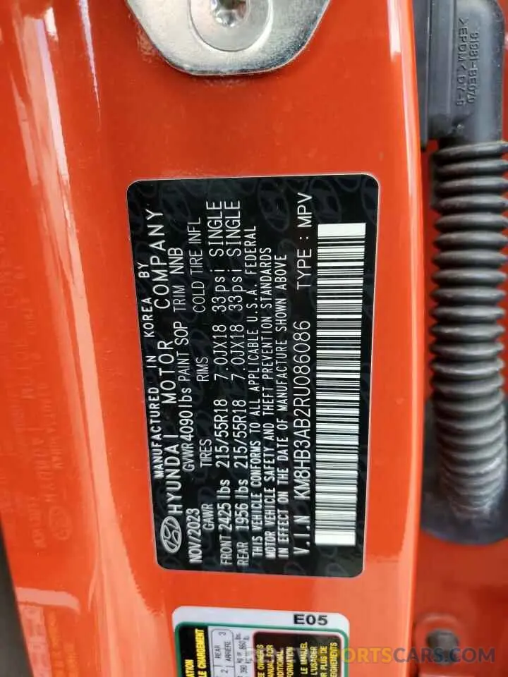 13 Photograph of a damaged car KM8HB3AB2RU086086 HYUNDAI KONA 2024
