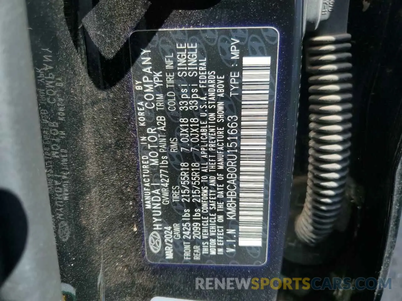 12 Photograph of a damaged car KM8HBCAB0RU151663 HYUNDAI KONA 2024