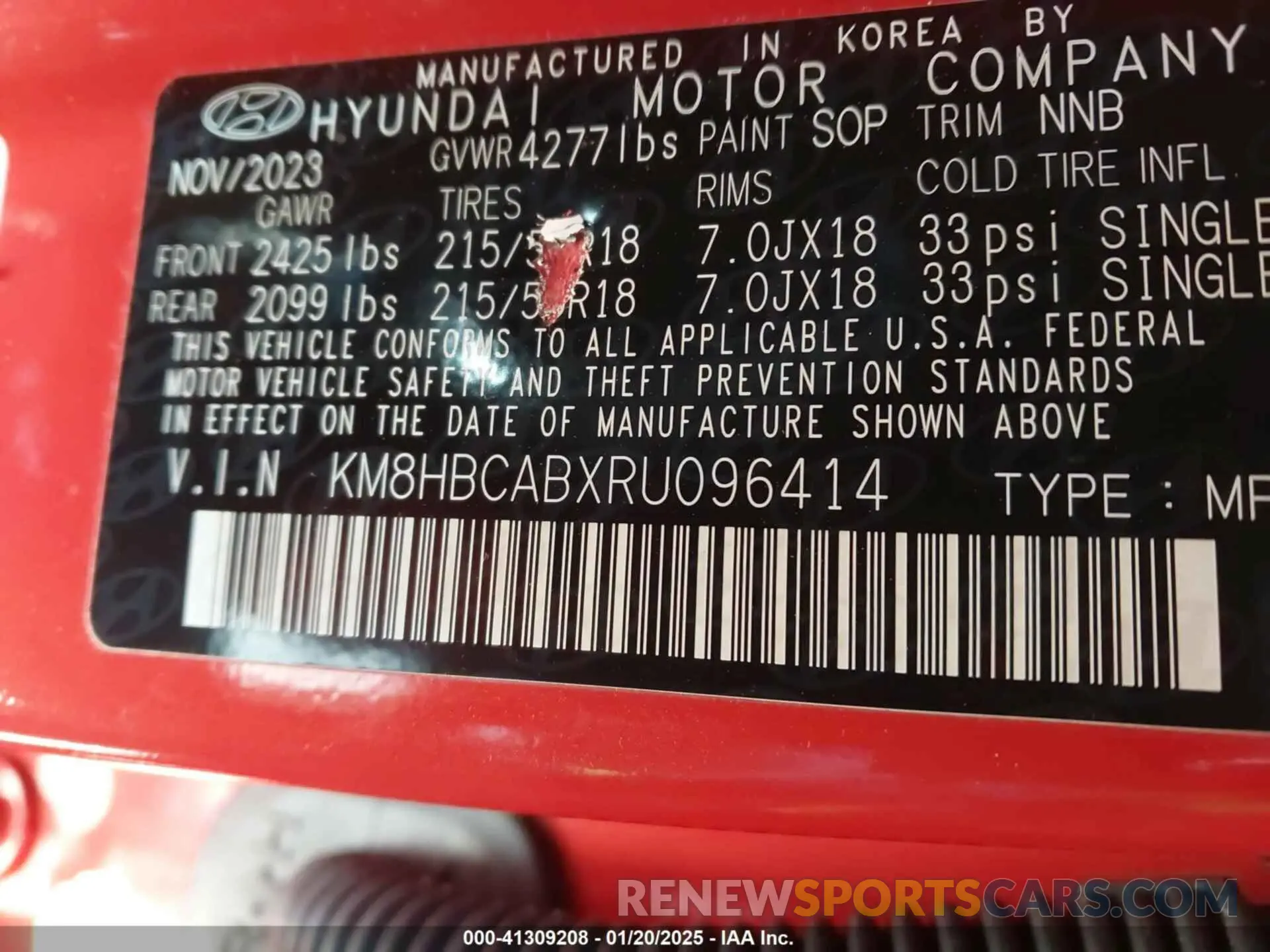 9 Photograph of a damaged car KM8HBCABXRU096414 HYUNDAI KONA 2024