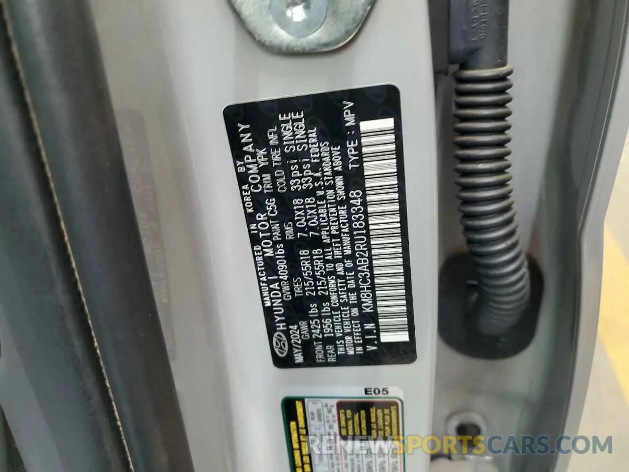 15 Photograph of a damaged car KM8HC3AB2RU183348 HYUNDAI KONA 2024