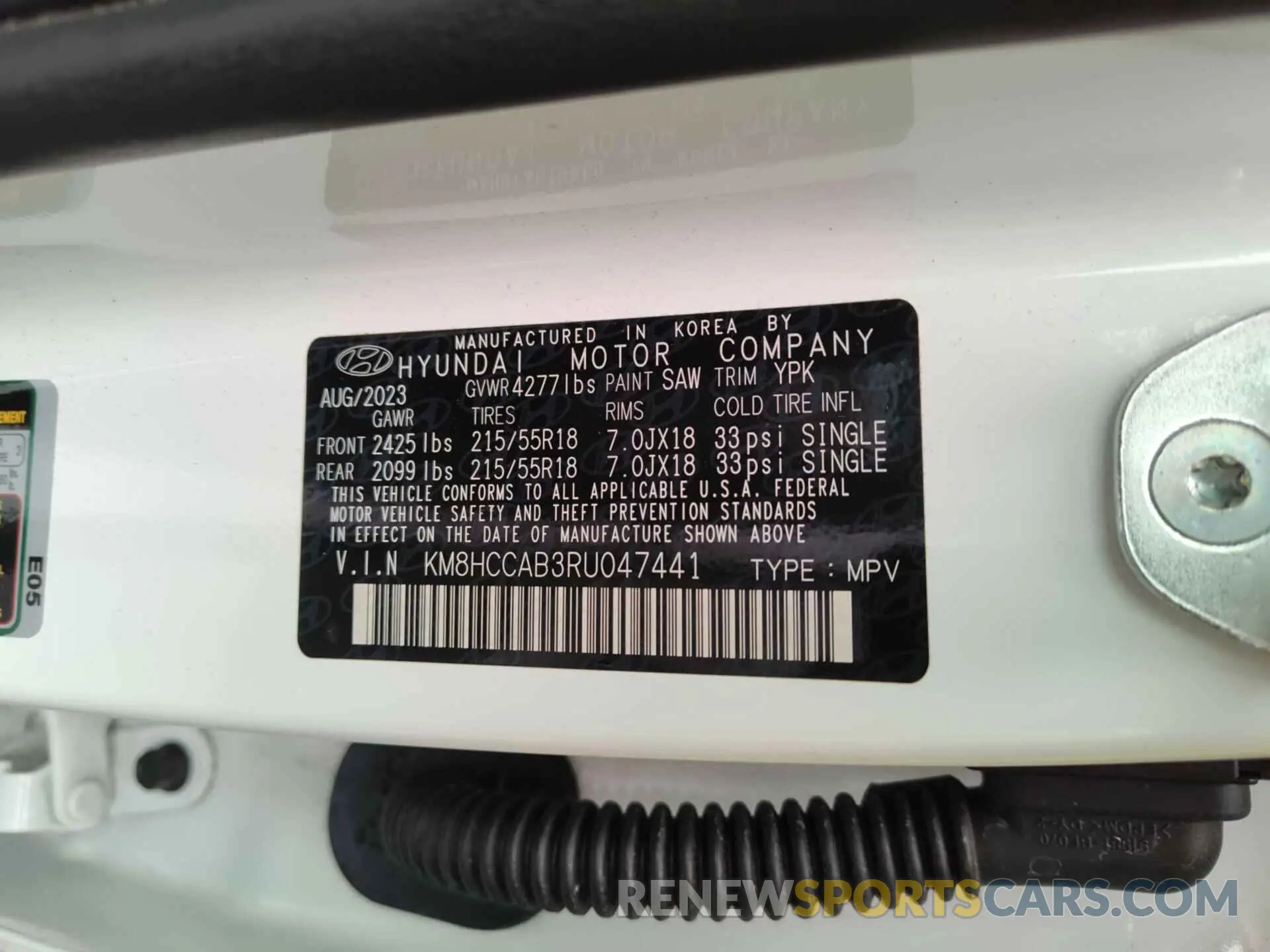 9 Photograph of a damaged car KM8HCCAB3RU047441 HYUNDAI KONA 2024
