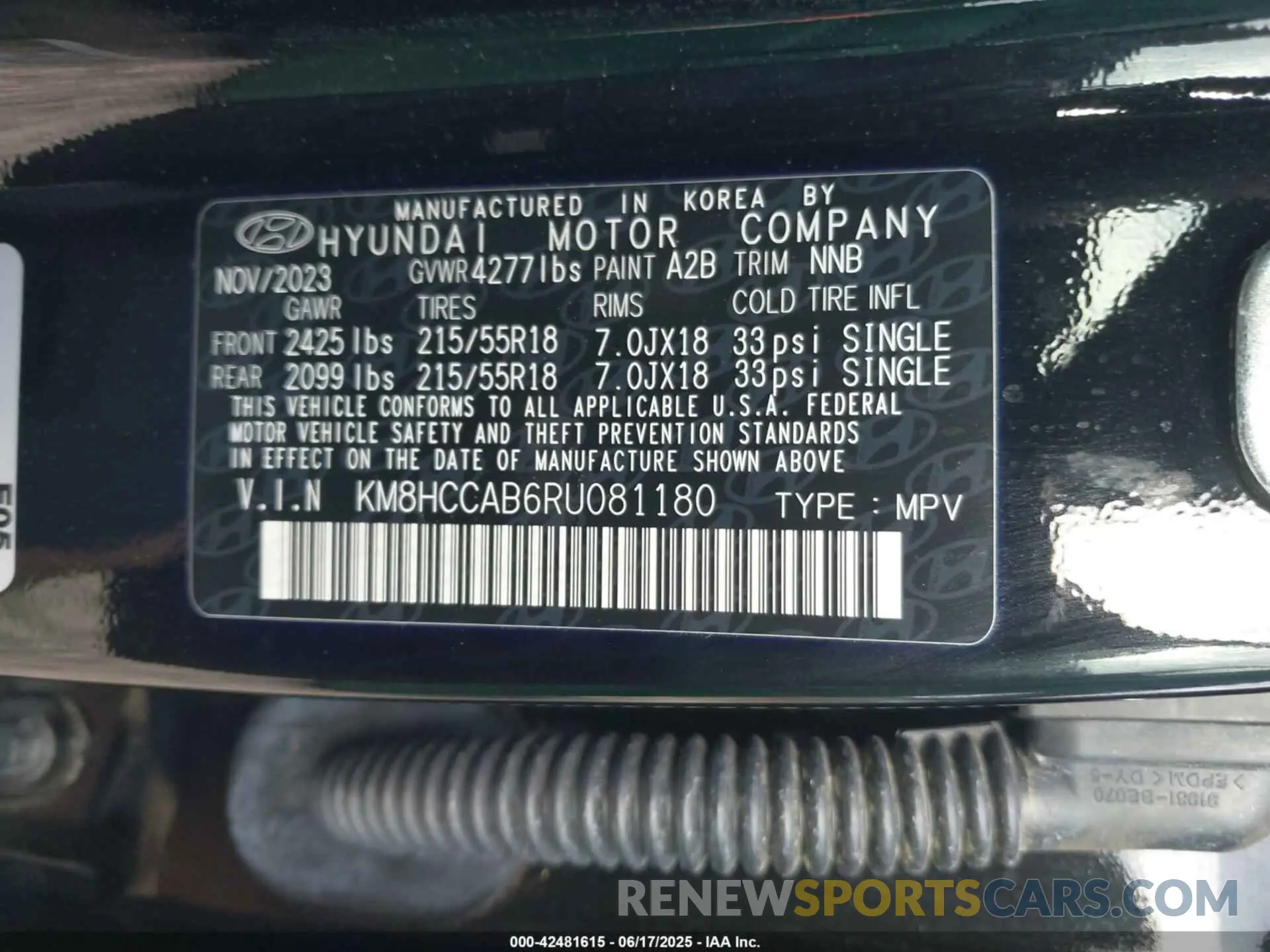 9 Photograph of a damaged car KM8HCCAB6RU081180 HYUNDAI KONA 2024