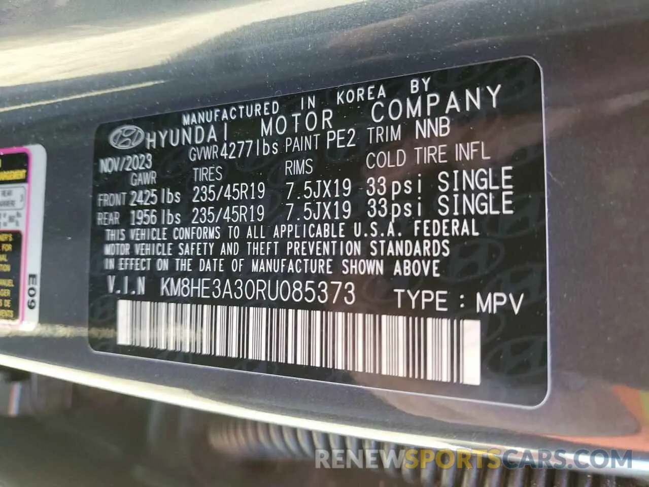 16 Photograph of a damaged car KM8HE3A30RU085373 HYUNDAI KONA 2024