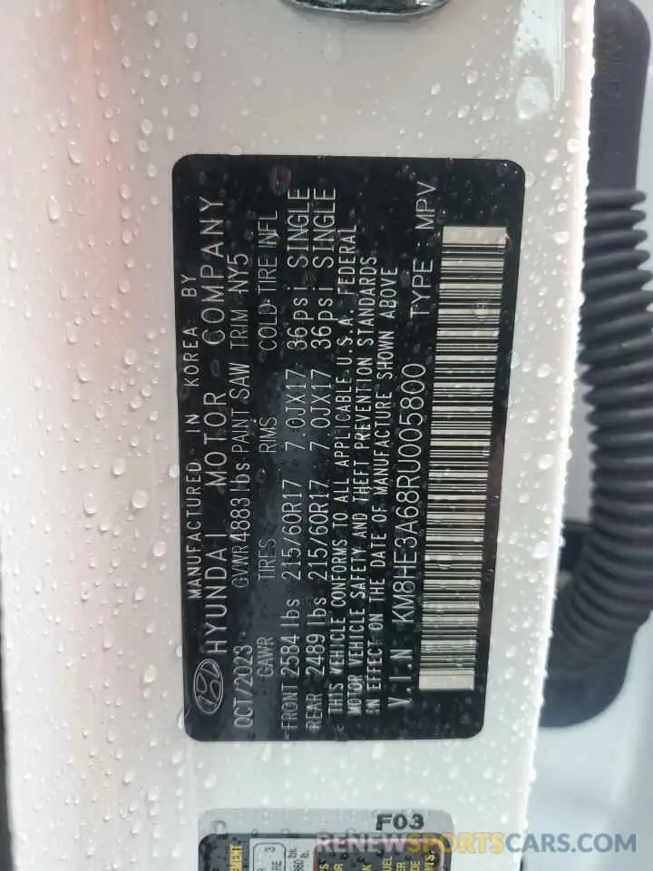 14 Photograph of a damaged car KM8HE3A68RU005800 HYUNDAI KONA 2024