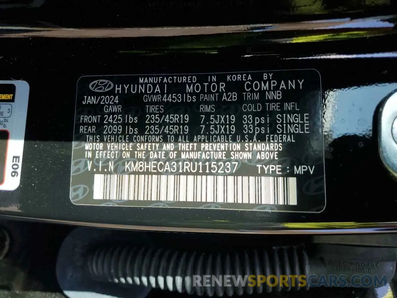 13 Фотография поврежденного автомобиля KM8HECA31RU115237 HYUNDAI KONA 2024