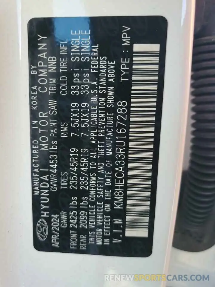 13 Photograph of a damaged car KM8HECA33RU167288 HYUNDAI KONA 2024