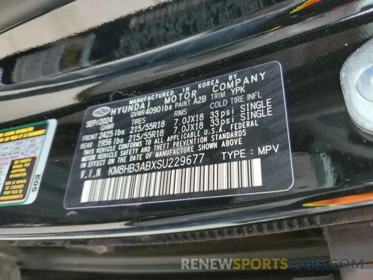 13 Photograph of a damaged car KM8HB3ABXSU229677 HYUNDAI KONA 2025