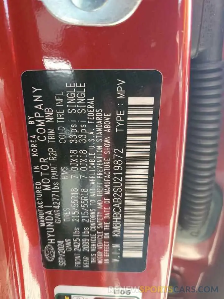 13 Photograph of a damaged car KM8HBCAB2SU219872 HYUNDAI KONA 2025