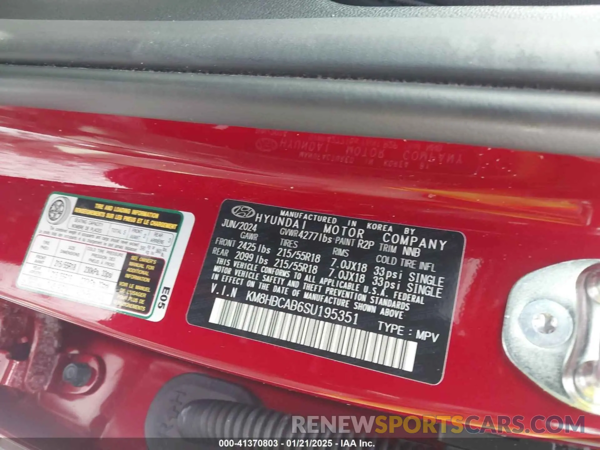 9 Photograph of a damaged car KM8HBCAB6SU195351 HYUNDAI KONA 2025