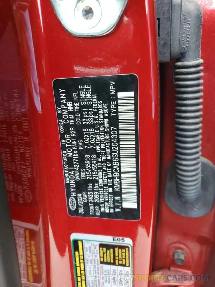 13 Photograph of a damaged car KM8HBCAB6SU204307 HYUNDAI KONA 2025