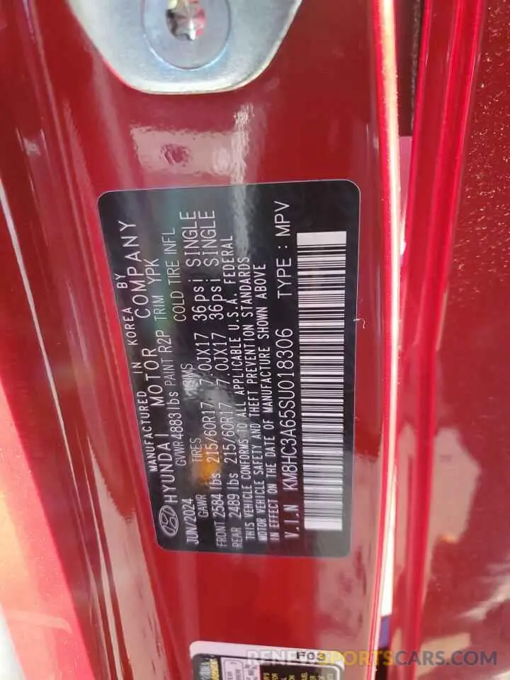 13 Photograph of a damaged car KM8HC3A65SU018306 HYUNDAI KONA 2025