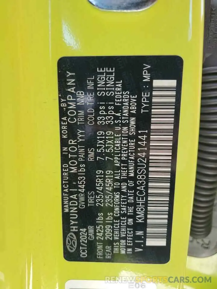 13 Фотография поврежденного автомобиля KM8HECA38SU241441 HYUNDAI KONA 2025