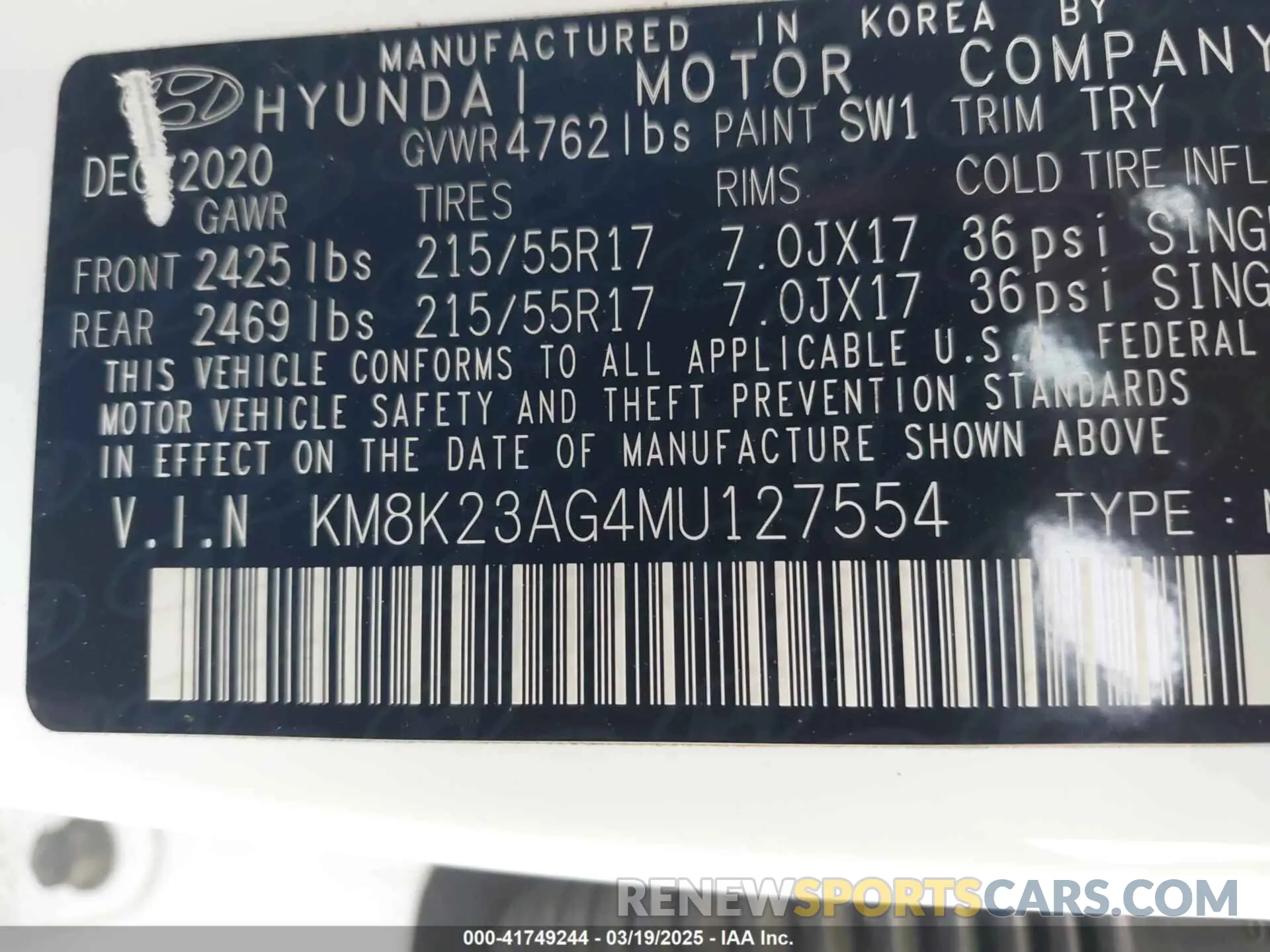 9 Photograph of a damaged car KM8K23AG4MU127554 HYUNDAI KONA ELECTRIC 2021