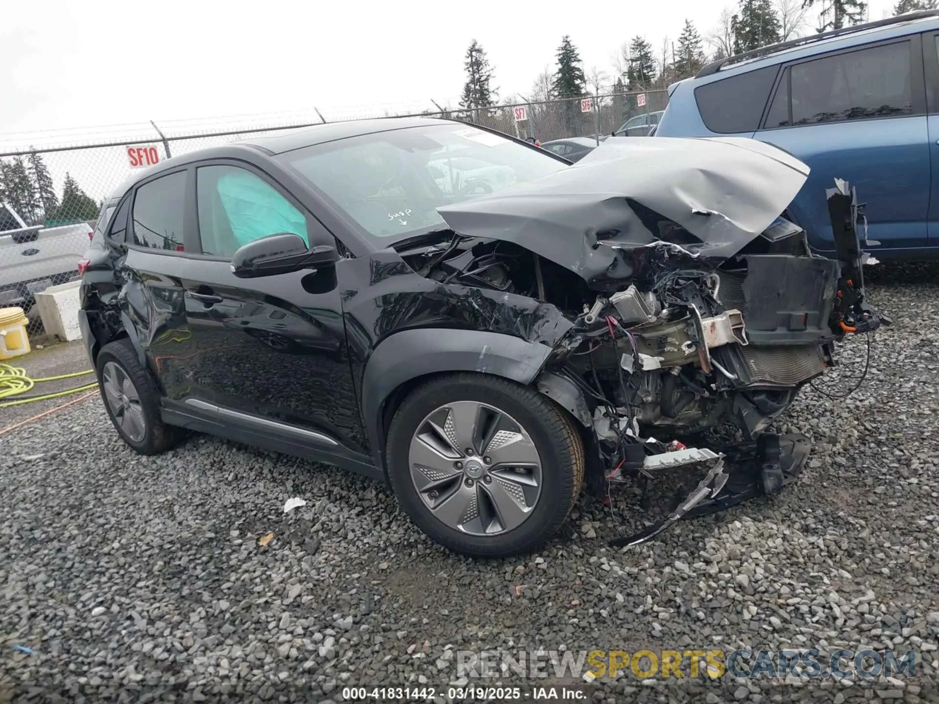 1 Photograph of a damaged car KM8K33AG0MU110795 HYUNDAI KONA ELECTRIC 2021