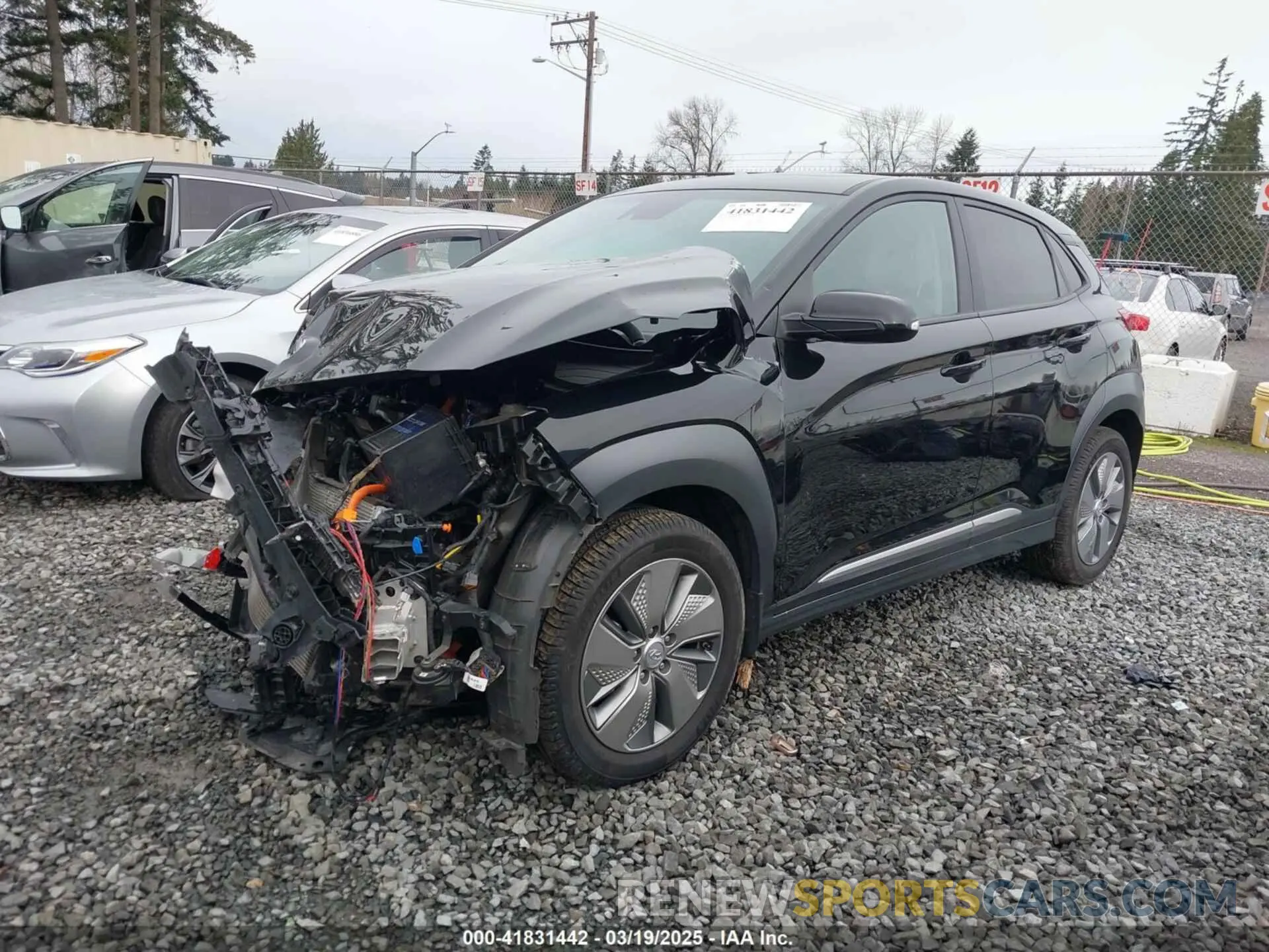 2 Photograph of a damaged car KM8K33AG0MU110795 HYUNDAI KONA ELECTRIC 2021