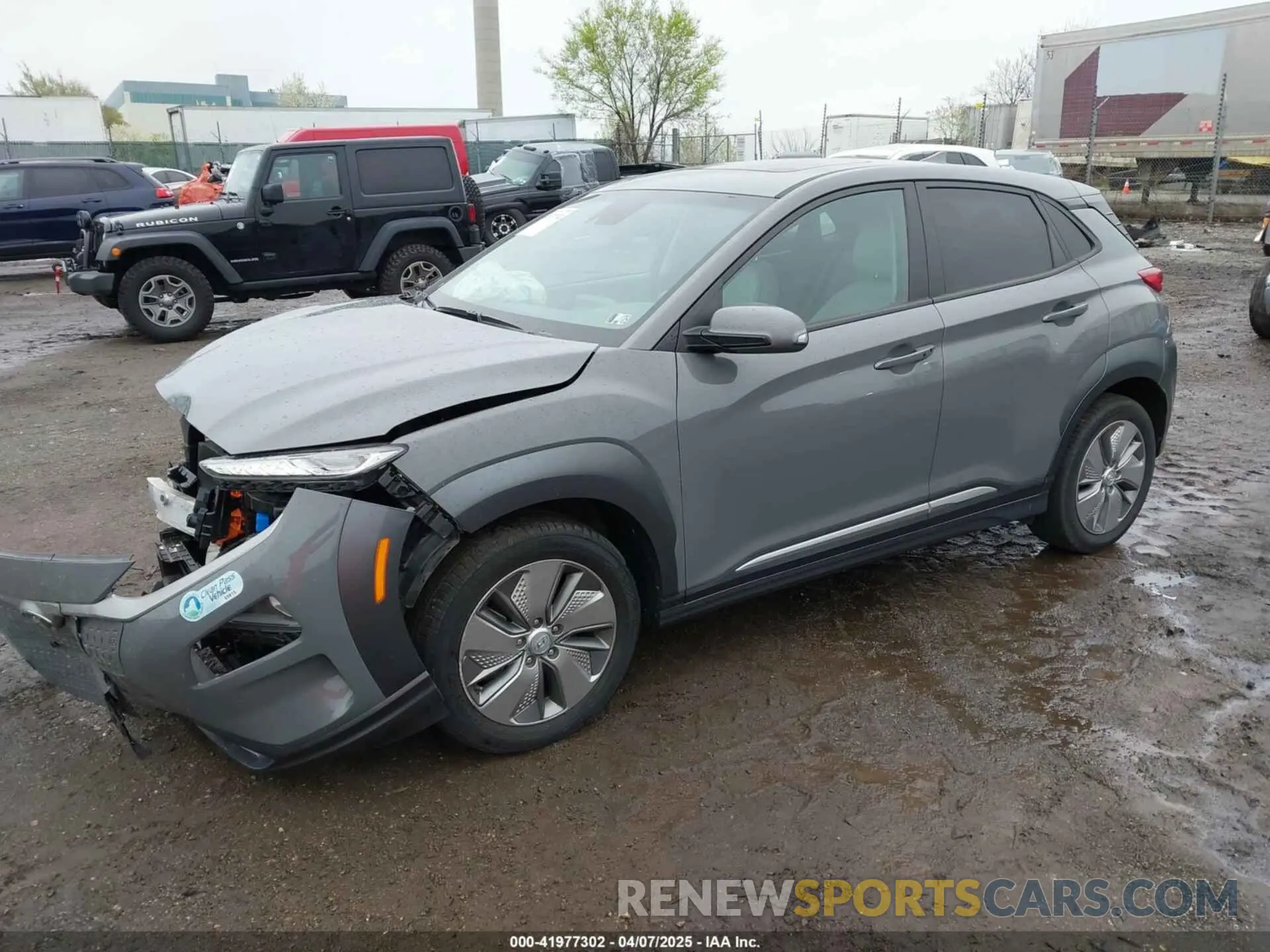 2 Photograph of a damaged car KM8K33AG9MU121133 HYUNDAI KONA ELECTRIC 2021