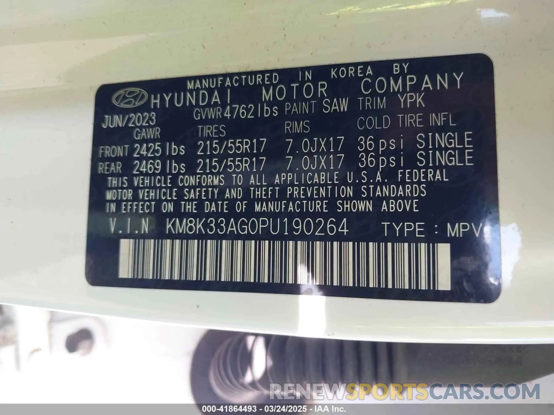 9 Photograph of a damaged car KM8K33AG0PU190264 HYUNDAI KONA ELECTRIC 2023