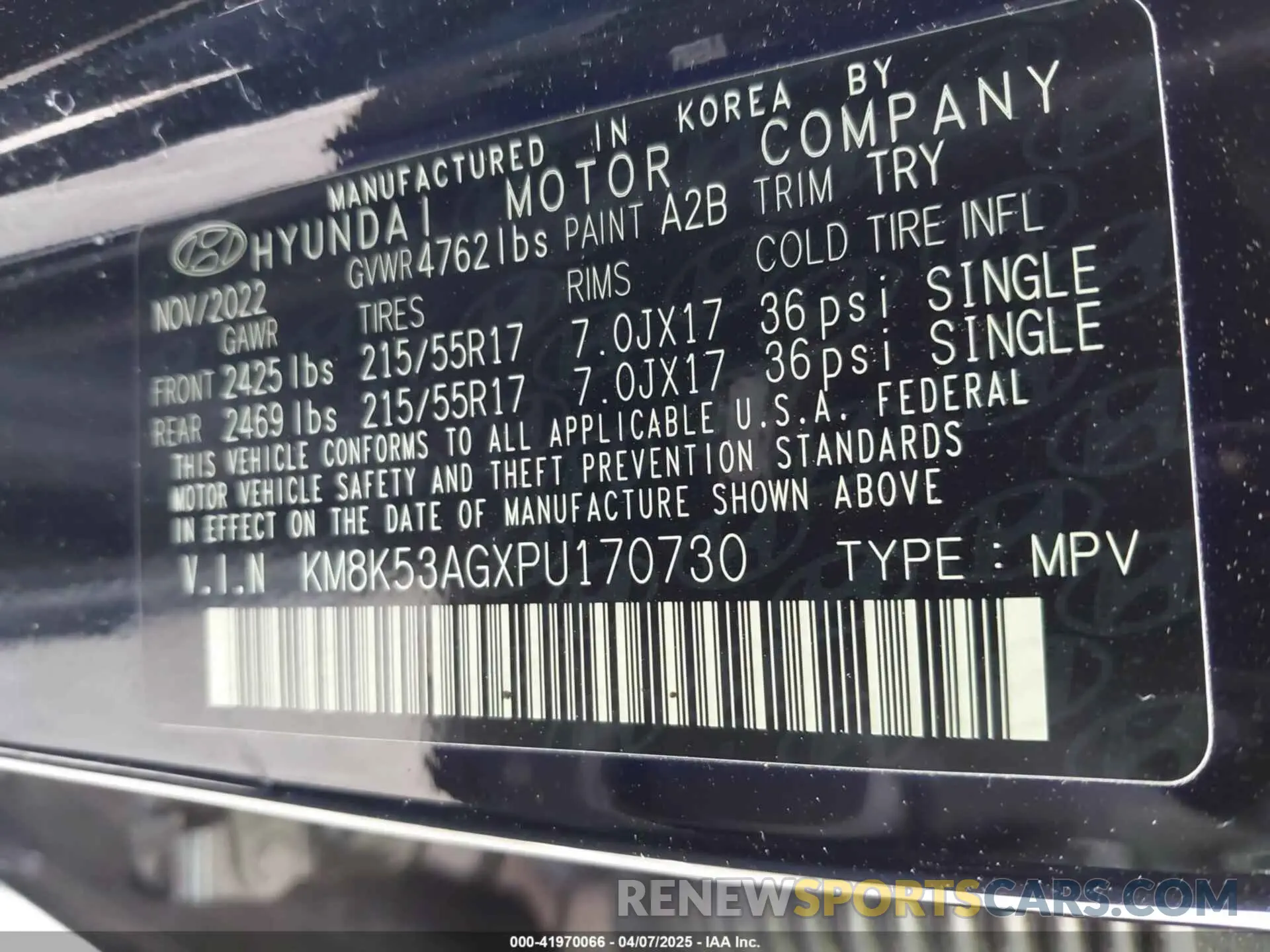 9 Фотография поврежденного автомобиля KM8K53AGXPU170730 HYUNDAI KONA ELECTRIC 2023